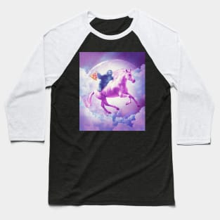 Space Sloth Riding On Flying Unicorn With Pizza Baseball T-Shirt